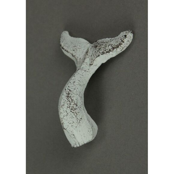 White Cast Iron Whale Tail Drawer or Cabinet Door Pulls Set of 12 - Picture 7 of 9